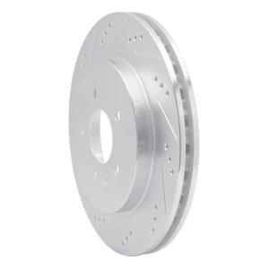 Cadillac CTS Brake Rotor (1) - Rear Left - R1 Concepts - Drilled & Slotted - Silver - `05-`11